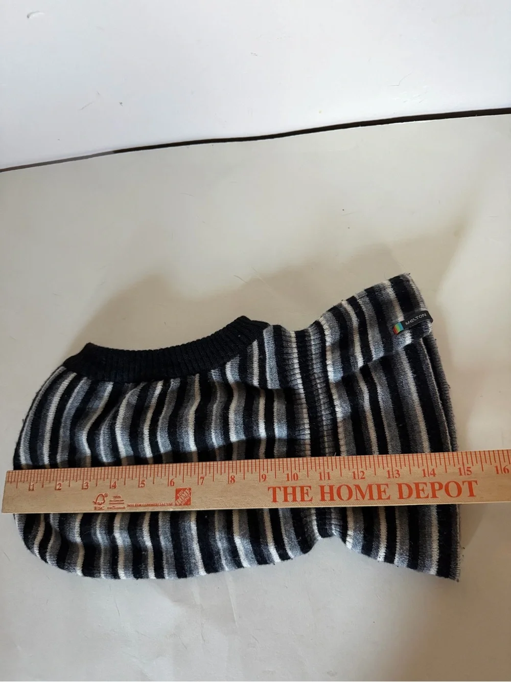 Striped Black and Gray boys wool hat